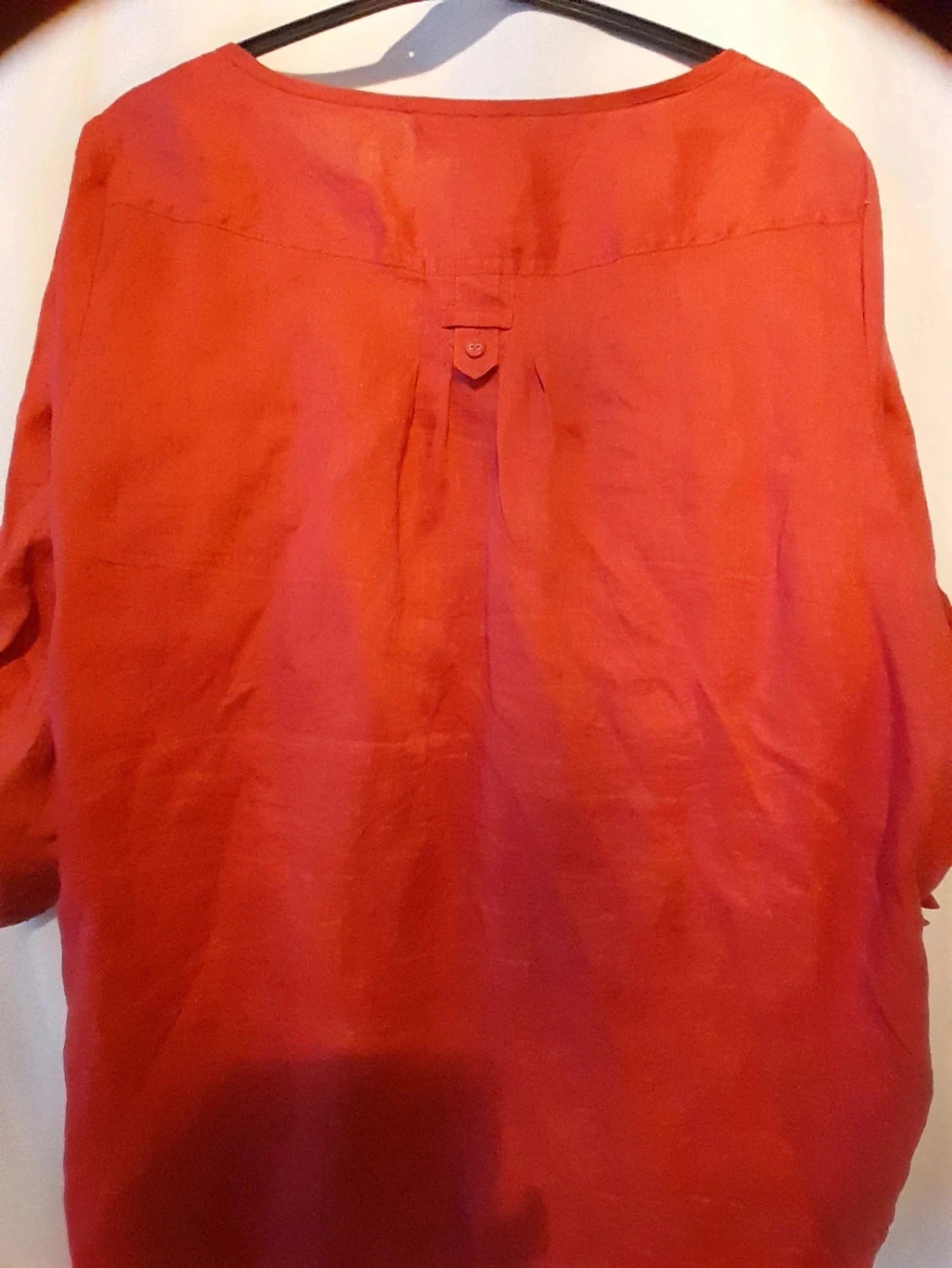 Blouse, chemisier van 100% linnen, kleur Rood, Maat 50, Merk Armand Thiery – photo 7
